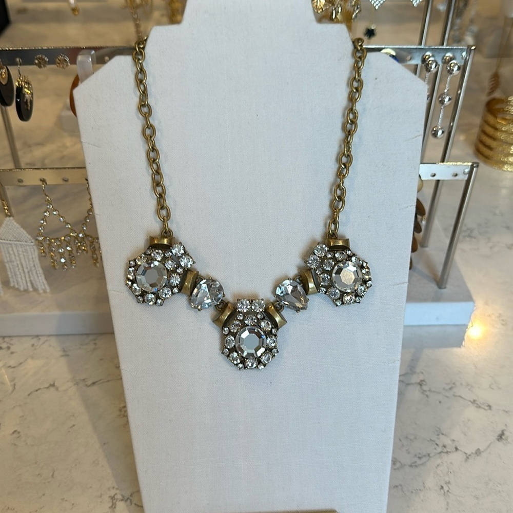 J Crew crystal stone costume necklace
